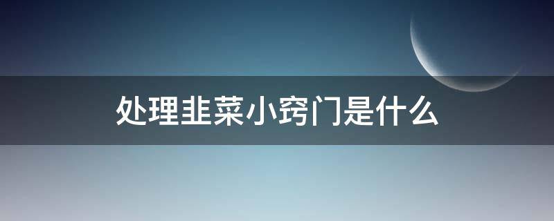 处理韭菜小窍门是什么（处理韭菜小窍门是什么意思）