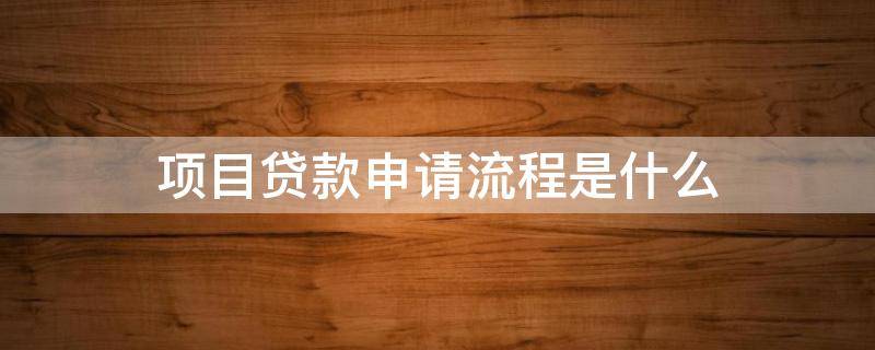 项目贷款申请流程是什么（项目贷款审批流程）