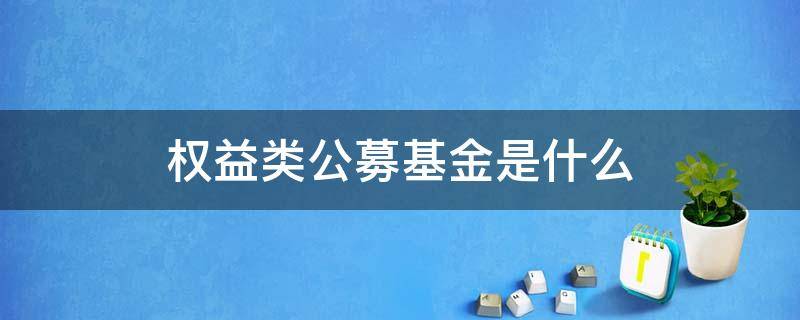 权益类公募基金是什么 权益类基金与公募基金区别