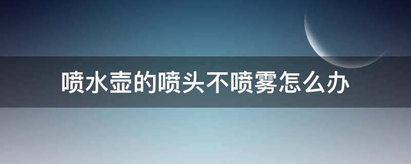 喷水壶的喷头不喷雾怎么办 喷水壶喷不出雾怎么办