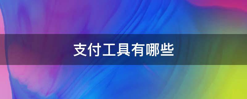 支付工具有哪些（电子支付工具有哪些）