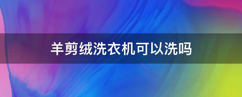 羊剪绒洗衣机可以洗吗（羊剪绒衣服能机洗吗）