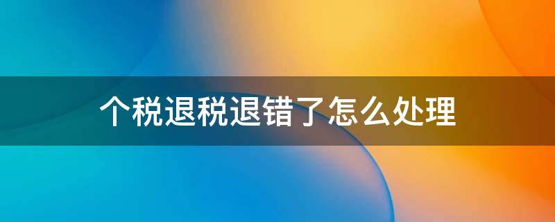 个税退税退错了怎么处理（个税退税完成发现错了还能更正吗）