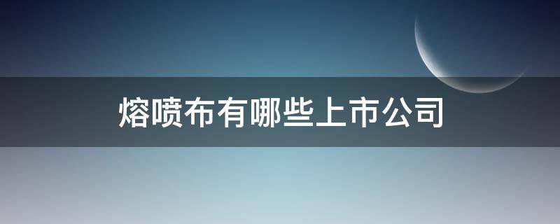 熔喷布有哪些上市公司（熔喷布有哪些上市公司名称）