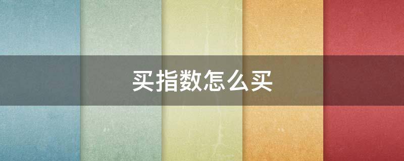 买指数怎么买（怎样购买沪深300指数）