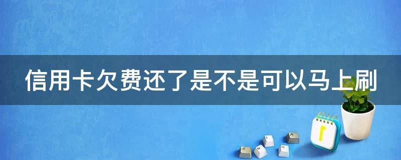 信用卡欠费还了是不是可以马上刷 欠了信用卡,能不能暂停,等有钱了还