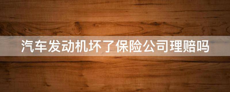 汽车发动机坏了保险公司理赔吗 发动机大修一般多少钱