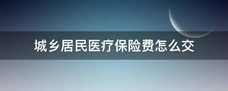 城乡居民医疗保险费怎么交（城乡居民医疗保险费怎么交网上缴费）