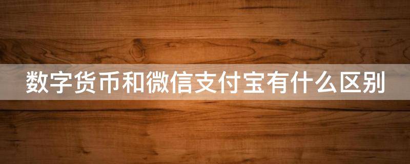 数字货币和微信支付宝有什么区别（数字货币和支付宝微信支付有什么区别）
