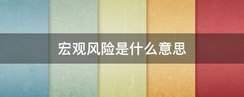 宏观风险是什么意思（宏观风险属于什么风险）