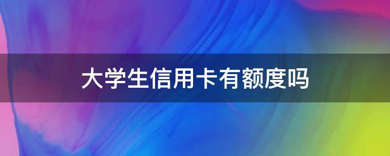 大学生信用卡有额度吗 大学生办的信用卡额度一般多高