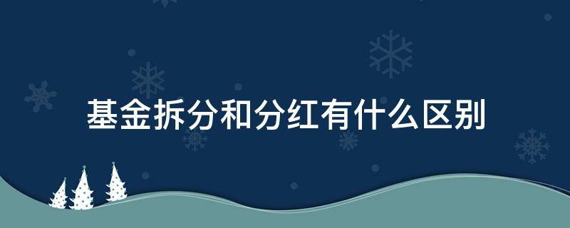 基金拆分和分红有什么区别（基金拆分和基金分红有什么区别）