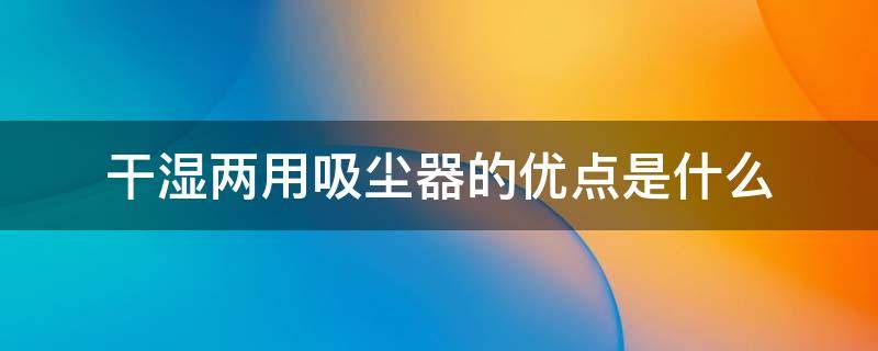 干湿两用吸尘器的优点是什么 干湿两用的吸尘器哪个牌子好