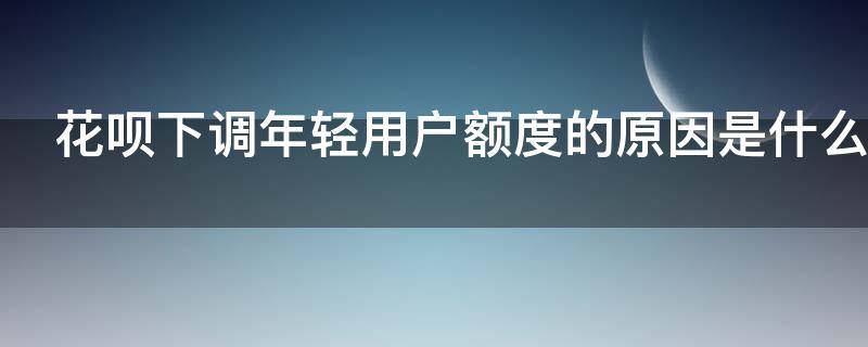 花呗下调年轻用户额度的原因是什么 花呗下调年轻用户额度的原因是什么意思