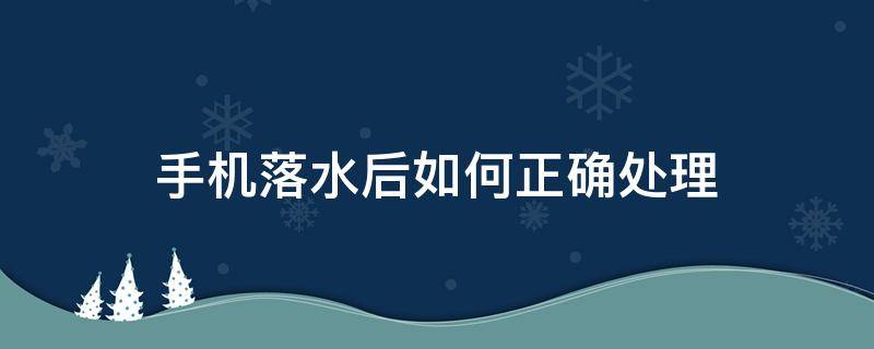 手机落水后如何正确处理 手机落水怎么处理方法