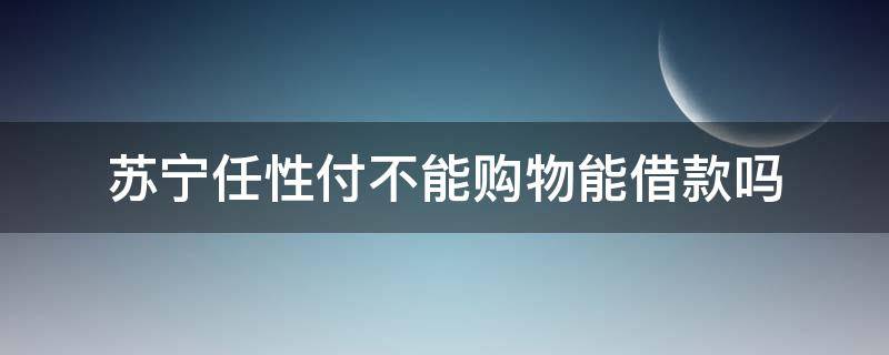 苏宁任性付不能购物能借款吗 苏宁任性付不能购物能借款吗安全吗