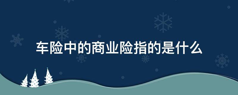 车险中的商业险指的是什么 车险中的商业保险是什么