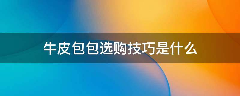牛皮包包选购技巧是什么（牛皮包包选购技巧是什么意思）
