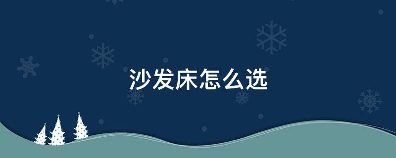 沙发床怎么选（沙发床怎么选择）