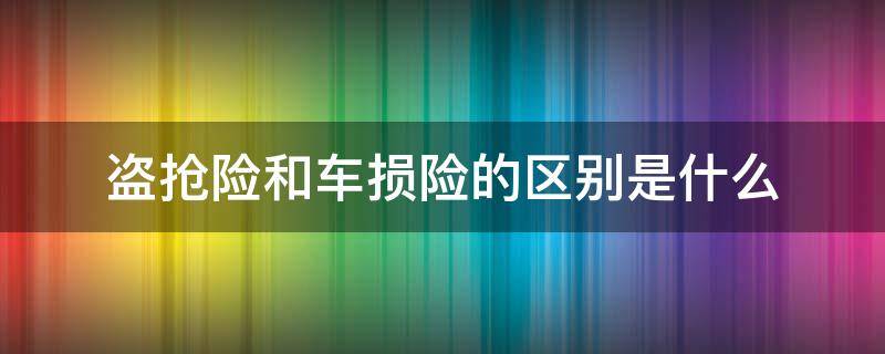 盗抢险和车损险的区别是什么（盗抢险和车损险的区别是什么意思）