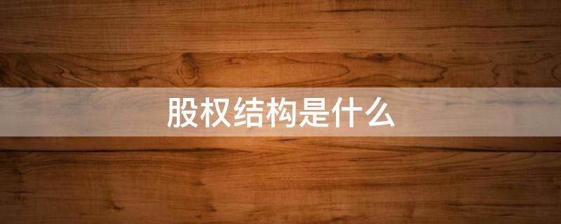 股权结构是什么 股权结构是什么意思