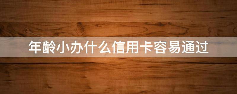 年龄小办什么信用卡容易通过 年龄小办什么信用卡容易通过审批