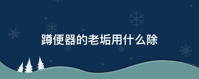 蹲便器的老垢用什么除（蹲便器的老垢怎么去除）