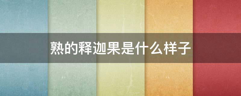 熟的释迦果是什么样子（熟透的释迦果是什么样的）