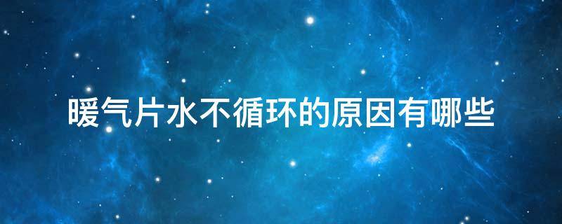 暖气片水不循环的原因有哪些（暖气片内水不循环）