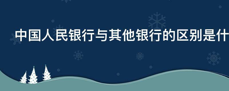 中国人民银行与其他银行的区别是什么