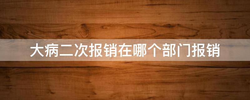 大病二次报销在哪个部门报销 医保大病二次报销在哪个部门报销