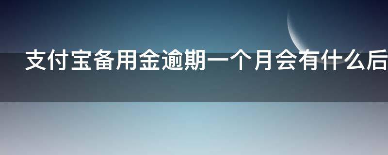 支付宝备用金逾期一个月会有什么后果
