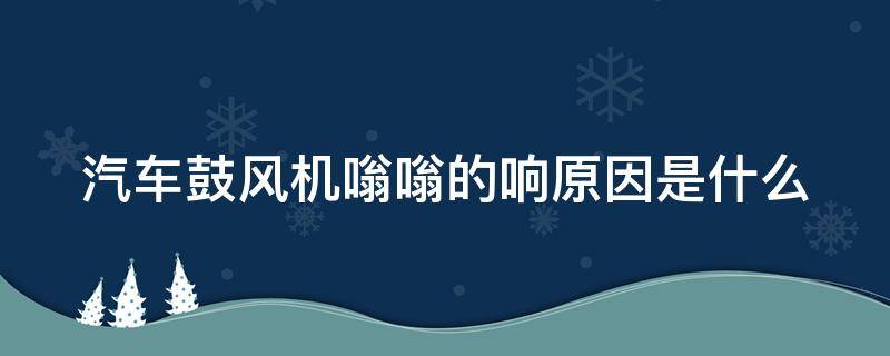 汽车鼓风机嗡嗡的响原因是什么（汽车鼓风机嗡嗡的响原因是什么引起的）