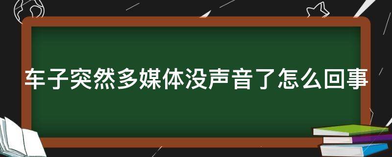 车子突然多媒体没声音了怎么回事 汽车多媒体突然没声音了