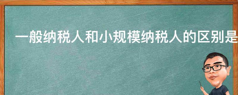 一般纳税人和小规模纳税人的区别是什么