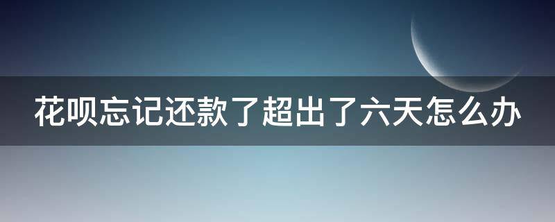 花呗忘记还款了超出了六天怎么办（花呗忘记还款了超出了六天怎么办呢）