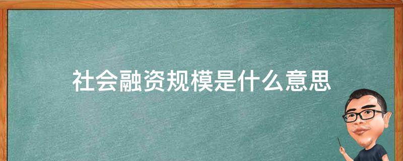 社会融资规模是什么意思（社会融资规模的定义）