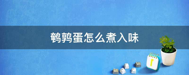 鹌鹑蛋怎么煮入味