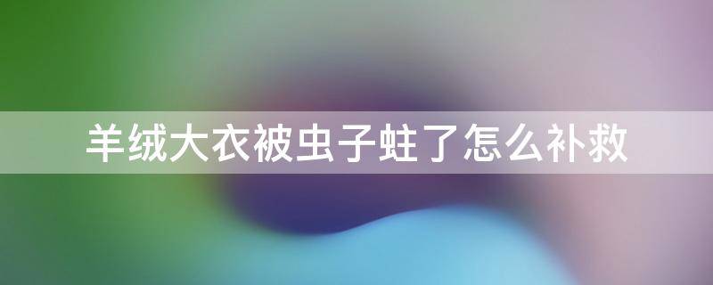 羊绒大衣被虫子蛀了怎么补救 羊绒大衣如何防虫蛀