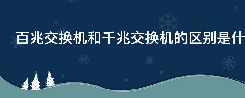 百兆交换机和千兆交换机的区别是什么