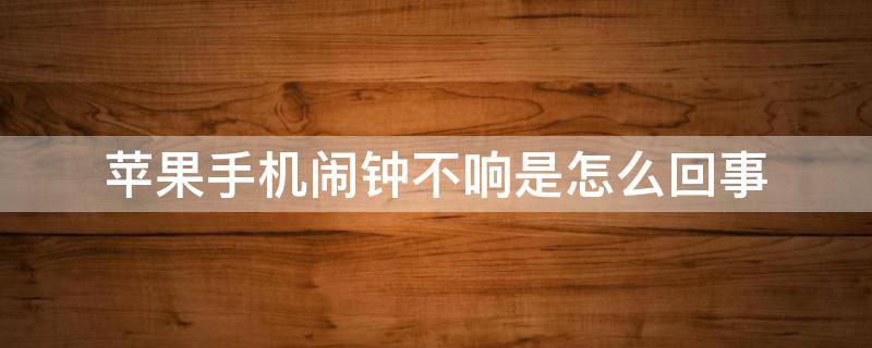 苹果手机闹钟不响是怎么回事 苹果手机明明定了闹钟却没有响