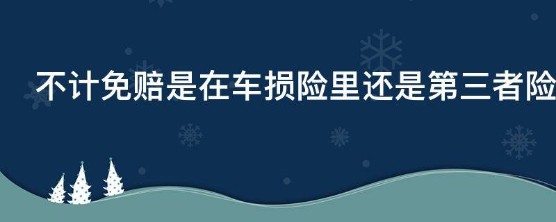 不计免赔是在车损险里还是第三者险里