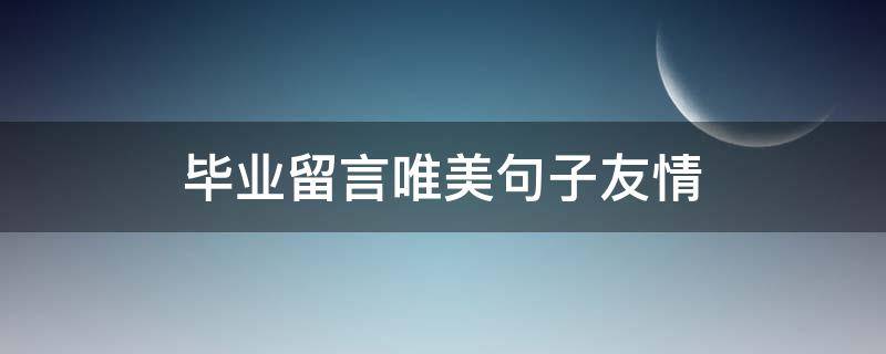 毕业留言唯美句子友情（毕业留言唯美句子友情图片）