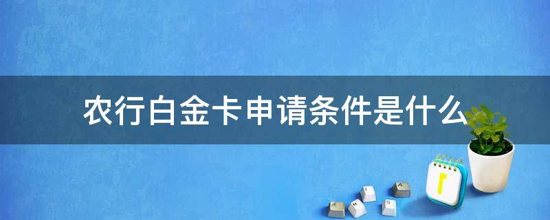 农行白金卡申请条件是什么 农行白金卡申请条件是什么样的