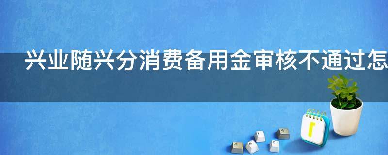 兴业随兴分消费备用金审核不通过怎么办