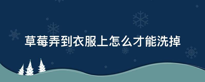 草莓弄到衣服上怎么才能洗掉（草莓弄衣服上怎么快速消除）