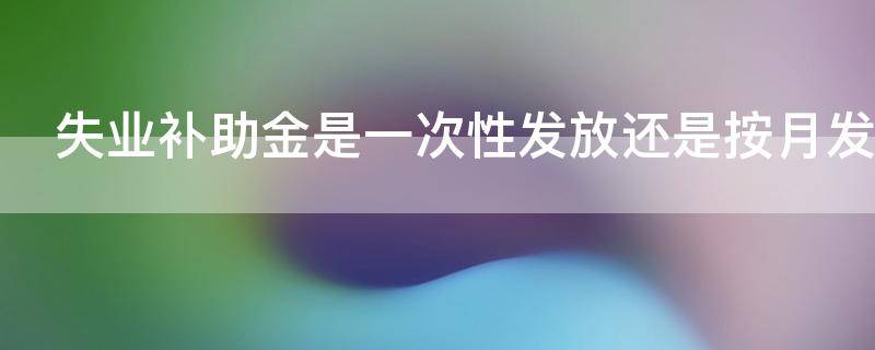 失业补助金是一次性发放还是按月发放