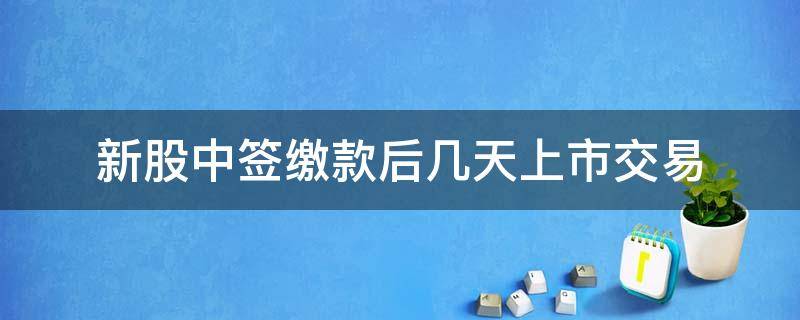 新股中签缴款后几天上市交易（新股中签缴款后几天上市交易成功）