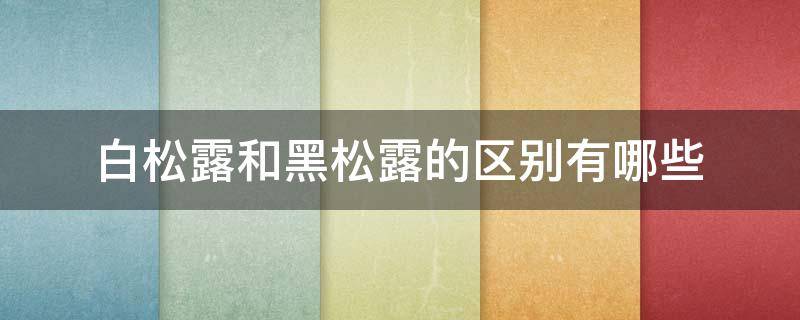 白松露和黑松露的区别有哪些 白松露与黑松露的区别
