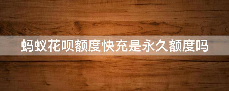 蚂蚁花呗额度快充是永久额度吗 支付宝花呗额度快充是永久额度吗